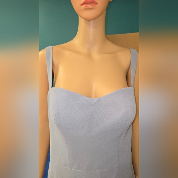 Windsor Blue Formal Gown Sweetheart Neckline Chiffon Size 16 Runs Small Fits 14 - Picture 6 of 15